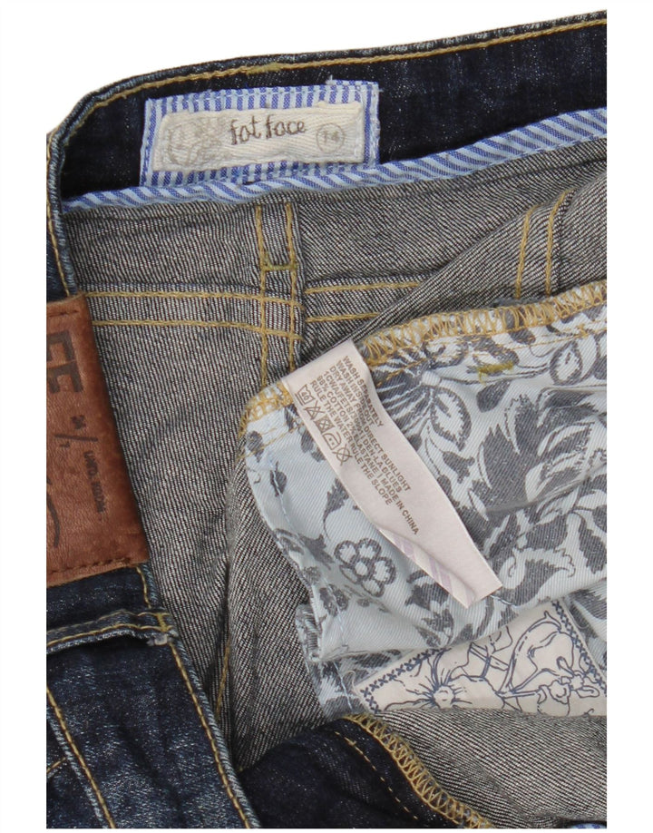 Damskie jeansy przycięte FAT FACE UK 14, duże, W34 L24, granatowe, bawełniane