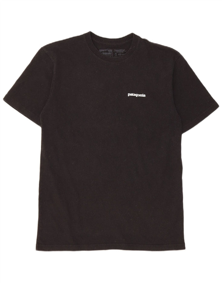 Męski T-shirt z grafiką Patagonia, mały, czarny, bawełniany
