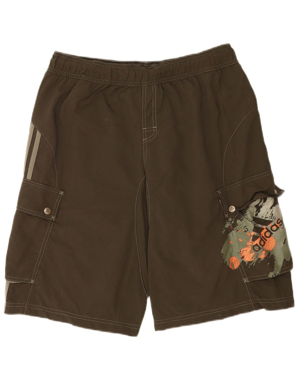 Męskie spodenki kąpielowe Adidas Graphic, duże, nylonowe khaki