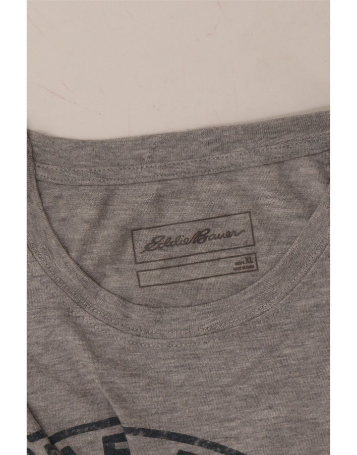 EDDIE BAUER Mens Graphic T-Shirt Top XL Grey Cotton Vintage Eddie Bauer and Second-Hand Eddie Bauer from Messina Hembry 