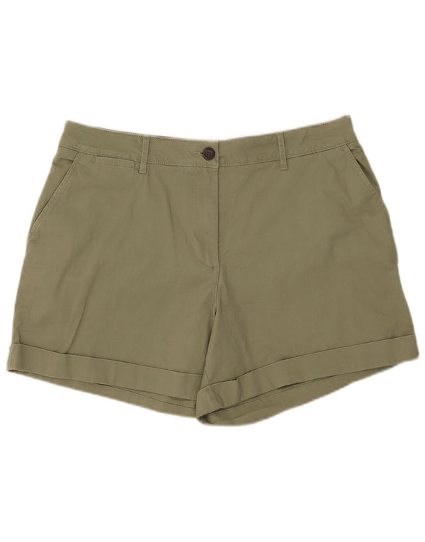 Crew Clothing Damskie spodenki chino z wysokim stanem UK 14 Large W34 Khaki Cotton