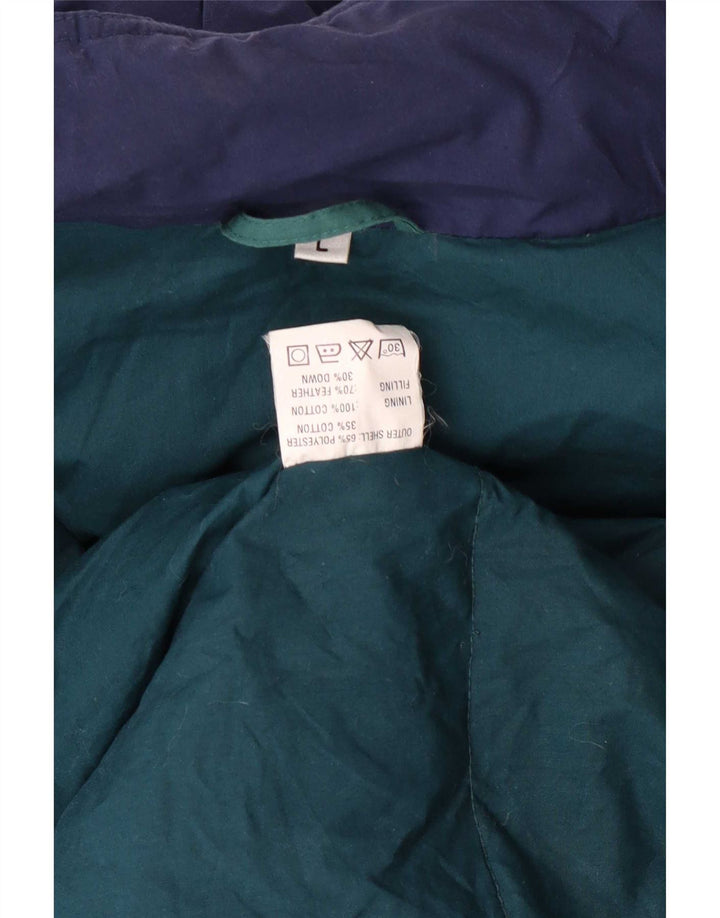 Vintage męska kurtka parka z kapturem UK 40, duża, zielona, poliestrowa