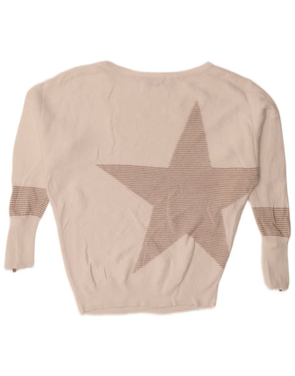 Damski sweter oversize MINT VELVET z dekoltem w łódkę UK 6 XS w białe paski