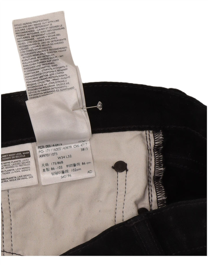 Męskie dżinsy Levi's 514 Straight W34 L32 Czarna bawełna