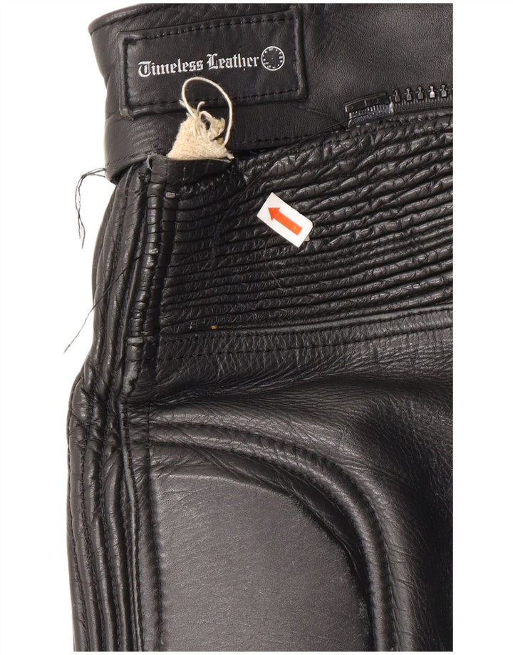 Męskie skórzane spodnie motocyklowe VINTAGE W32 L23 czarne