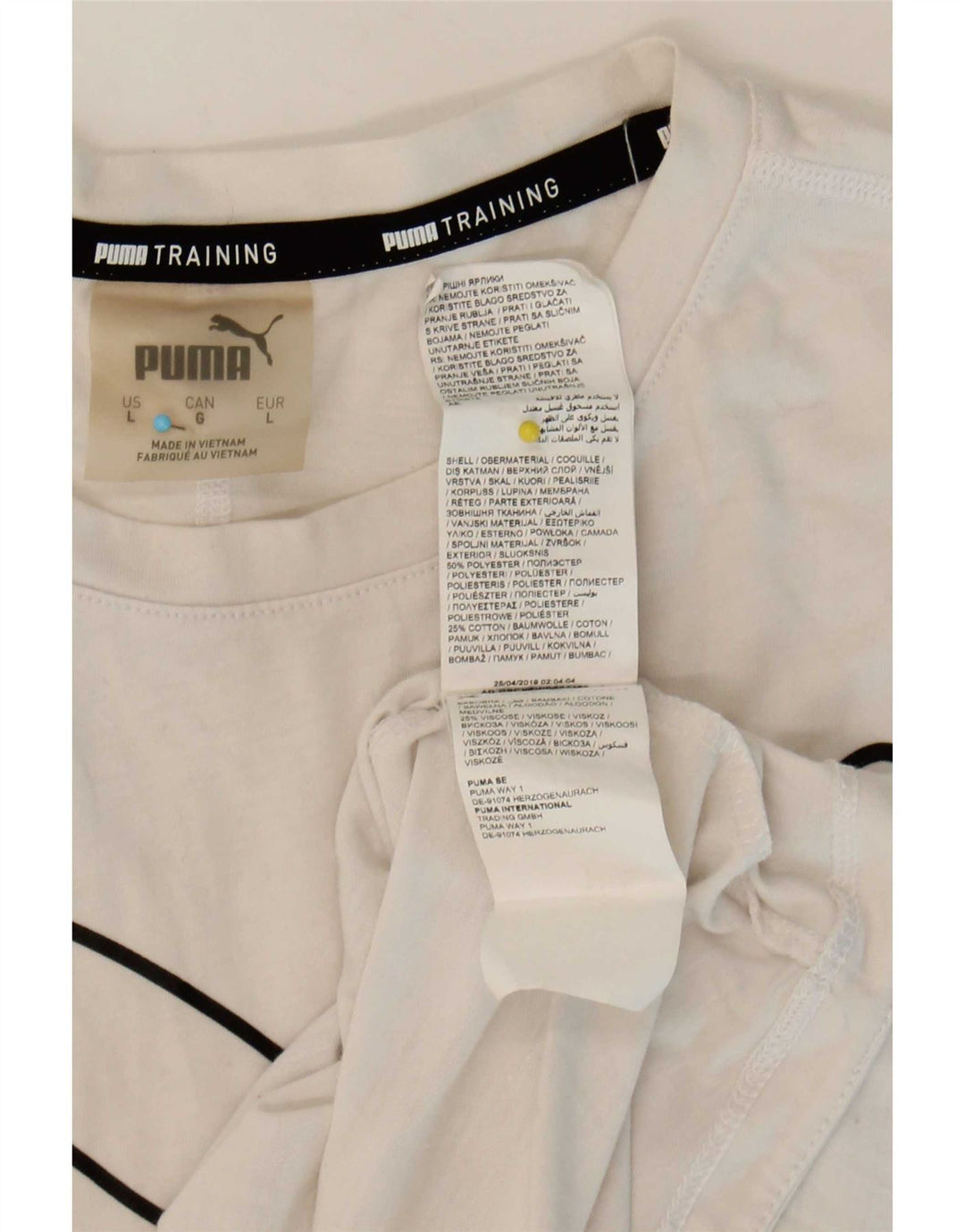 Damska koszulka z grafiką Puma Top UK 16, duża, biała, poliester