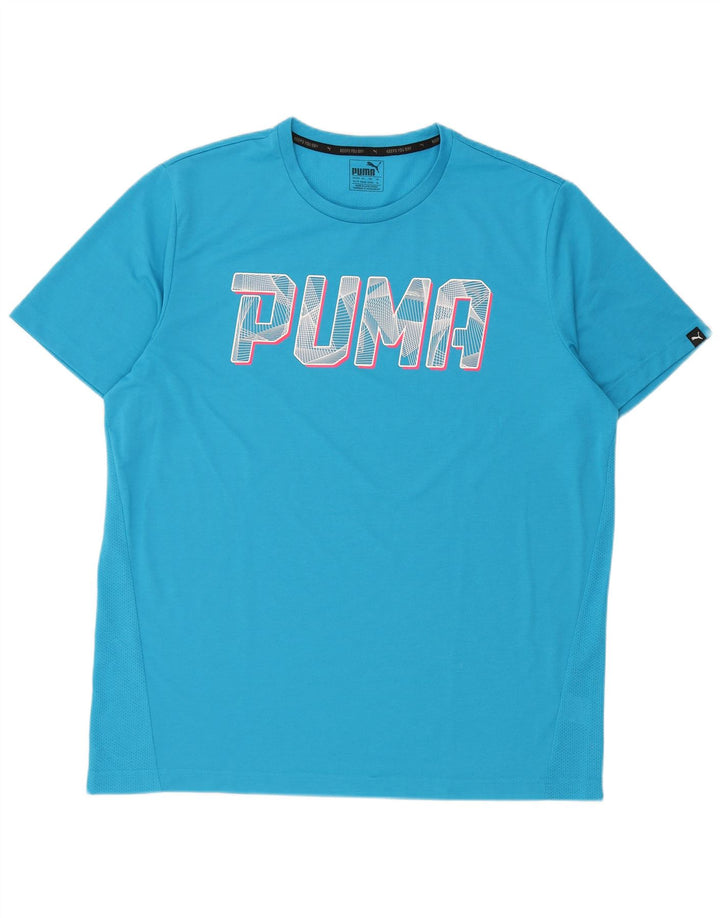 Męska koszulka z grafiką Puma, XL, niebieska