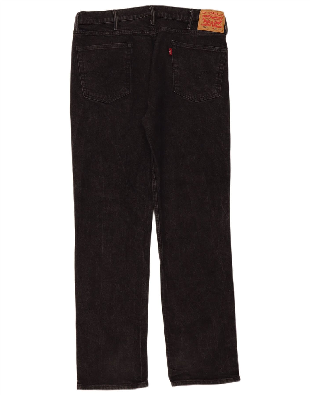 Męskie dżinsy Levi's 514 Straight W38 L34 Czarna bawełna