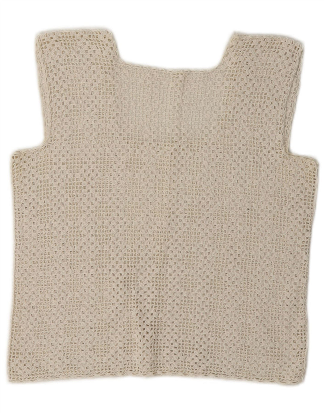 Damski, szydełkowy top w stylu vintage, UK 8, mały, biały