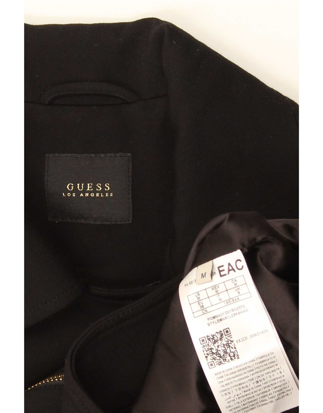 Damska marynarka Guess Crop Full Zip UK 8 Small, czarna wiskoza