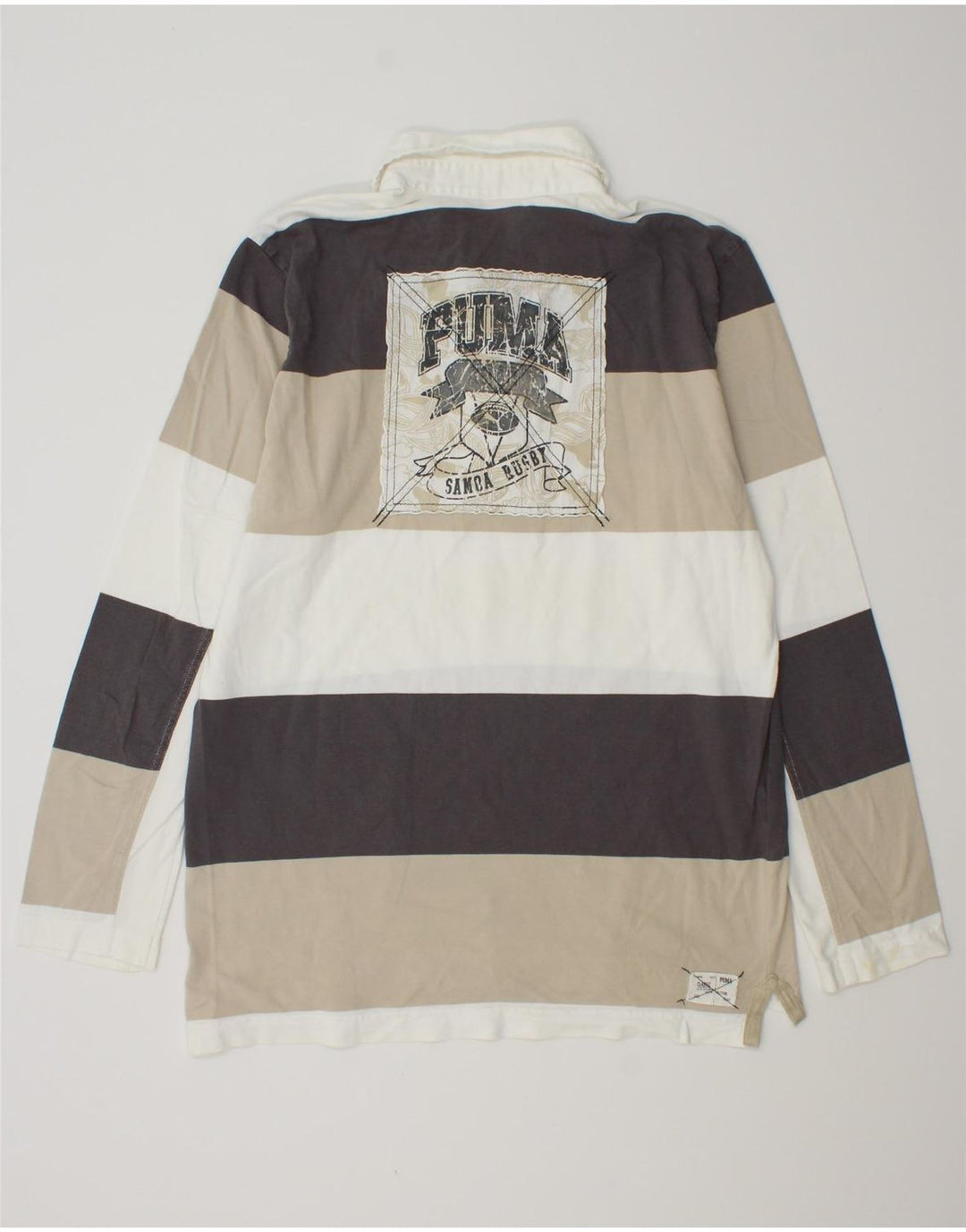 Męska koszulka polo do rugby PUMA z długimi rękawami i dużymi, kolorowymi paskami