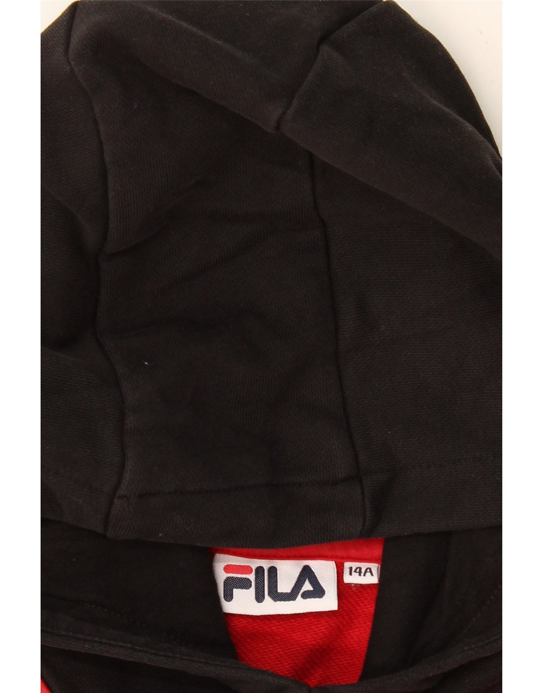 FILA Boys Graphic Hoodie Jumper 13-14 Years Red Check Vintage Fila and Second-Hand Fila from Messina Hembry 
