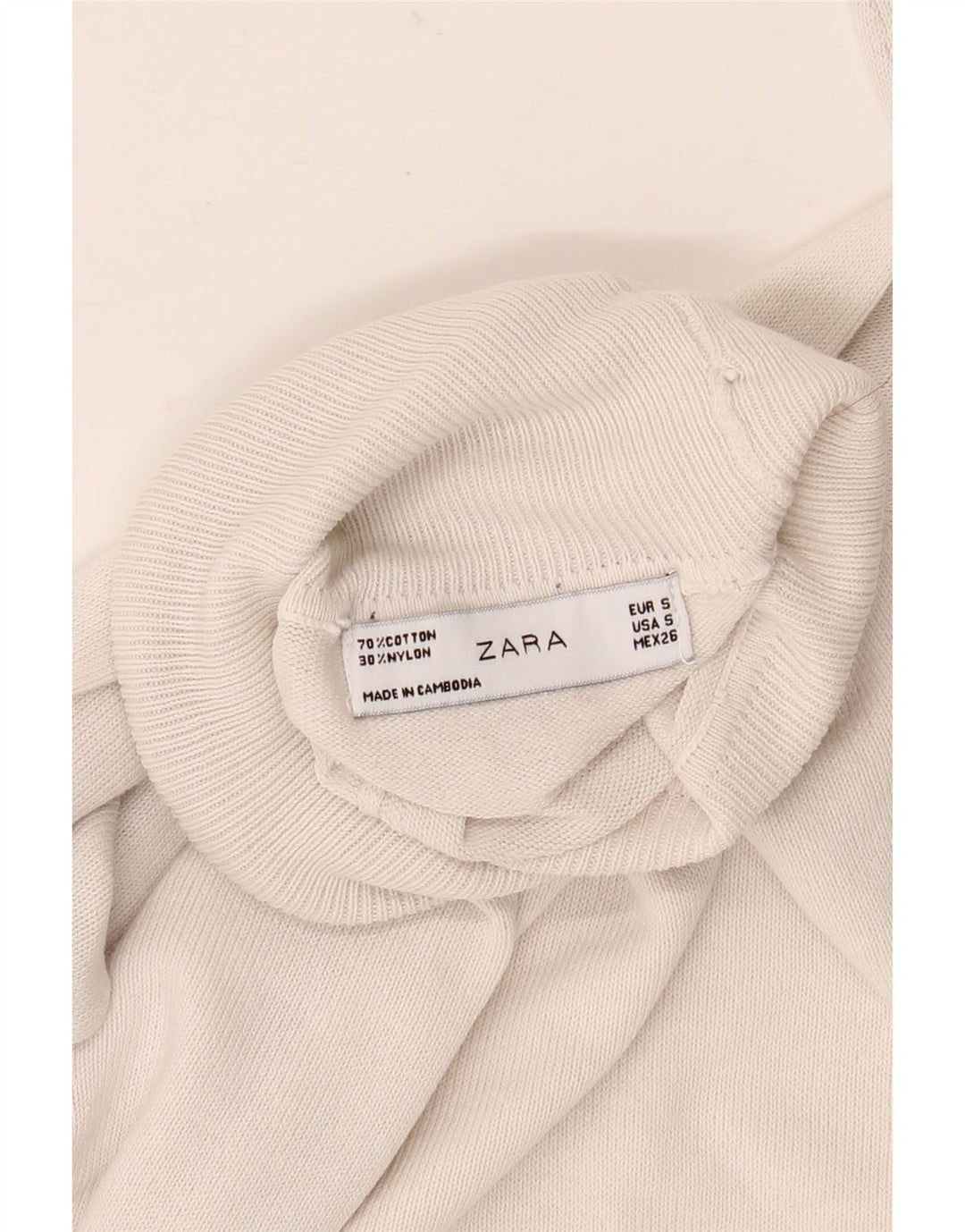 Sweter damski Zara z golfem UK 10, mały, szary, bawełniany