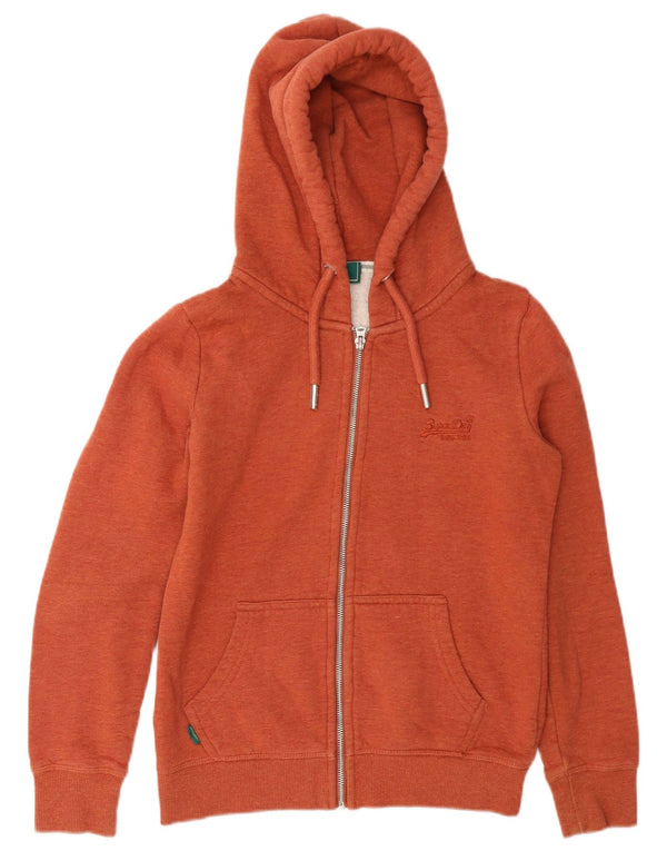Damski sweter z kapturem i zamkiem Superdry o regularnym kroju, UK 10, mały, pomarańczowy, bawełniany
