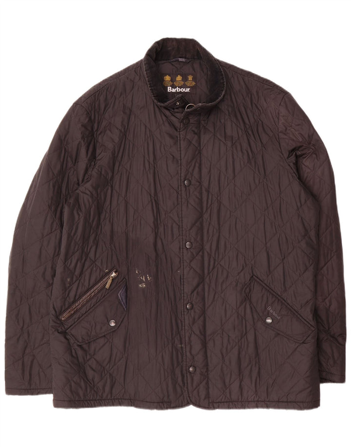 Męska pikowana kurtka BARBOUR UK 42 XL, czarna, poliester