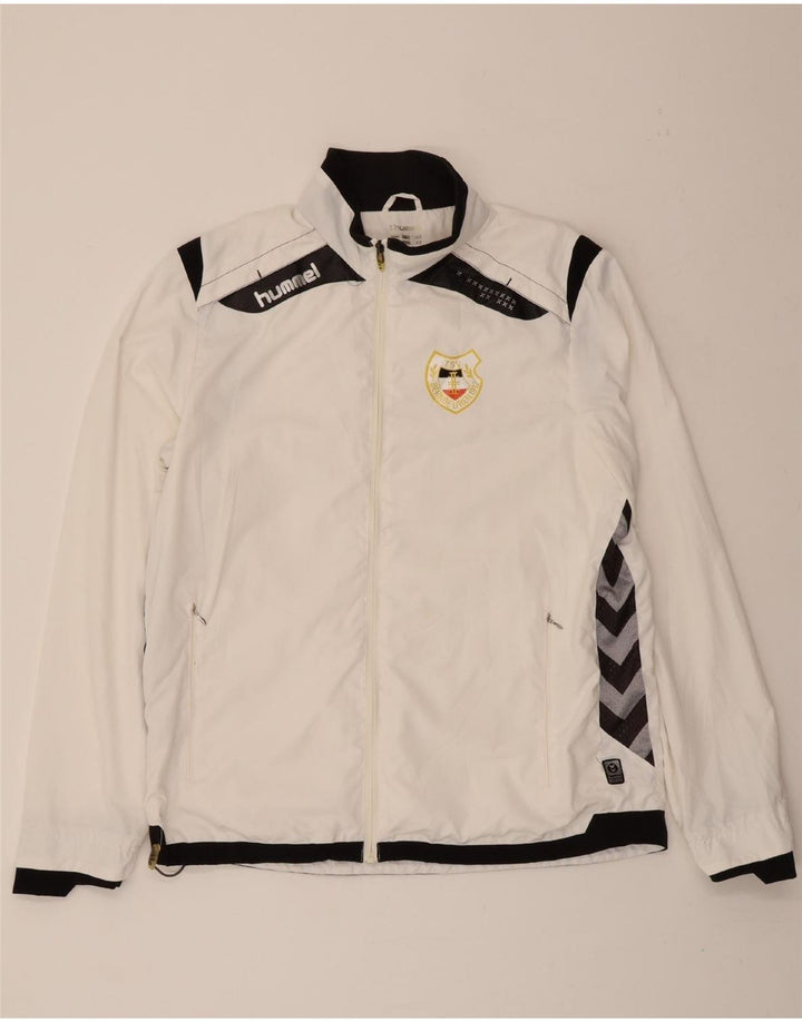 HUMMEL Mens Graphic Tracksuit Top Jacket XL White Colourblock Polyester Vintage Hummel and Second-Hand Hummel from Messina Hembry 