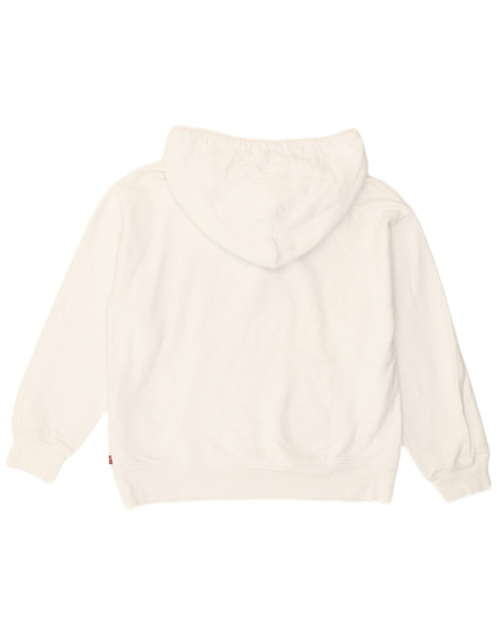 Damski sweter Levi's z grafiką, oversize, UK 14, średni, biały, bawełniany
