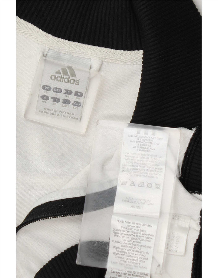 Damska bluza dresowa Adidas UK 18 XL Biały poliester z blokami kolorów