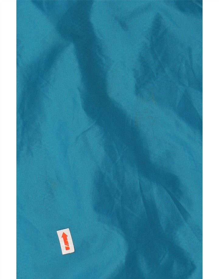 Damska kurtka przeciwdeszczowa z kapturem w stylu vintage UK 16, duża, granatowa, z blokami kolorów