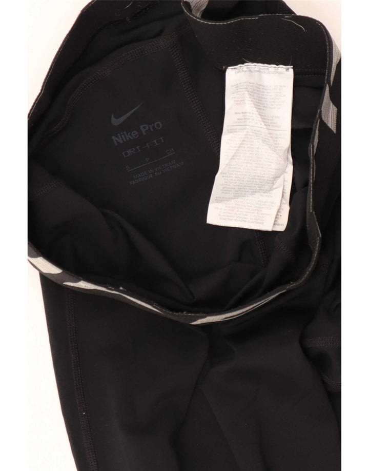 Damskie legginsy Nike Dri Fit Graphic UK 8, małe, czarne, poliestrowe