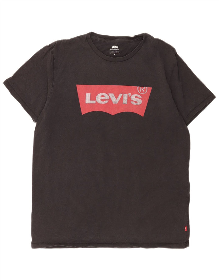 Męska koszulka z grafiką Levi's, średnia czarna bawełna