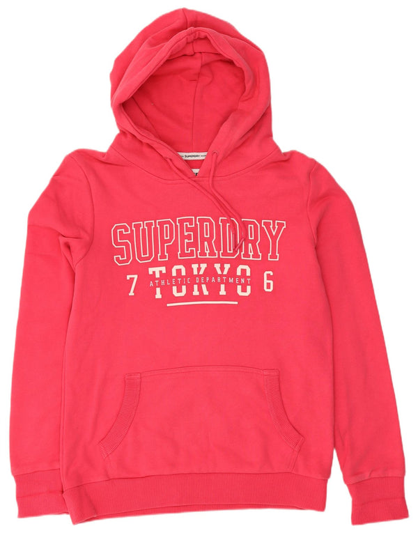 Damski sweter z kapturem Superdry, UK 12, średni różowy, bawełniany