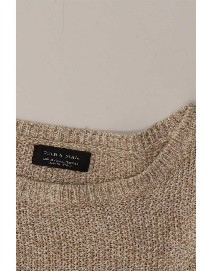 Męski sweter Zara z dekoltem w łódkę XL, szary, nakrapiany