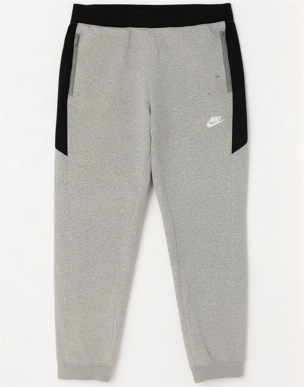 Męskie spodnie dresowe Nike Joggery Średni szary Kolorblok bawełniany