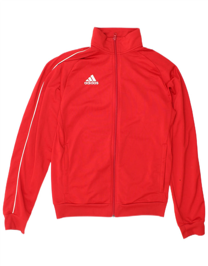Adidas Męska bluza dresowa, mała, czerwona, poliestrowa