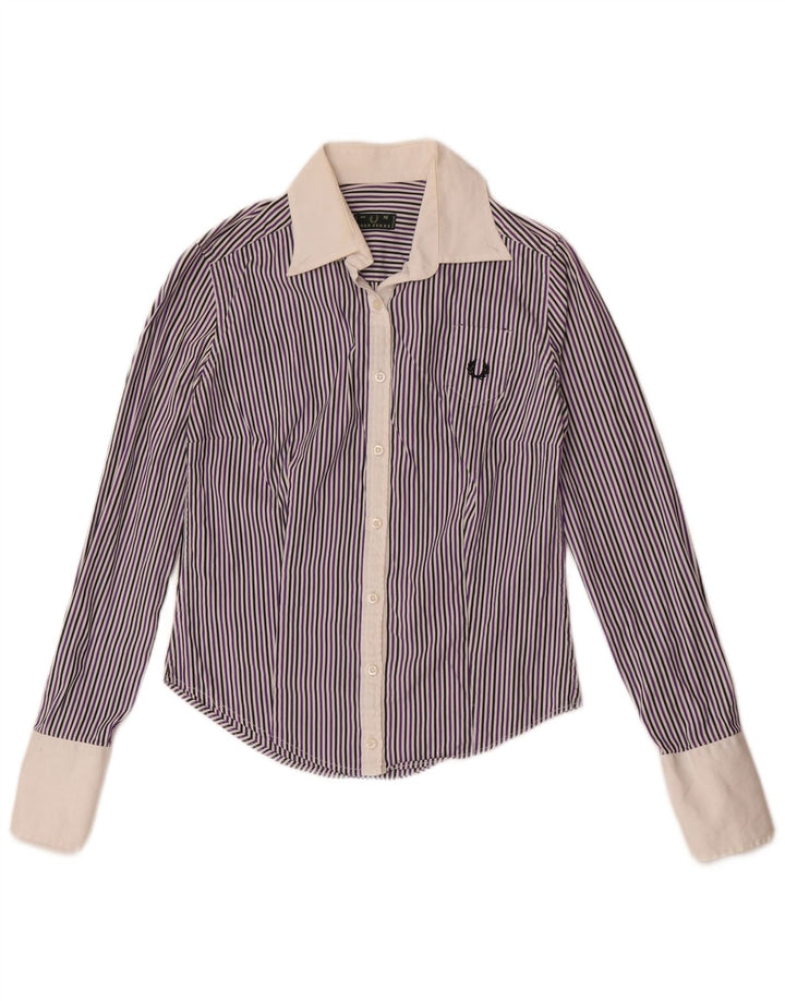 Damska wizytowa koszula Fred Perry UK 12, średni fiolet w prążki