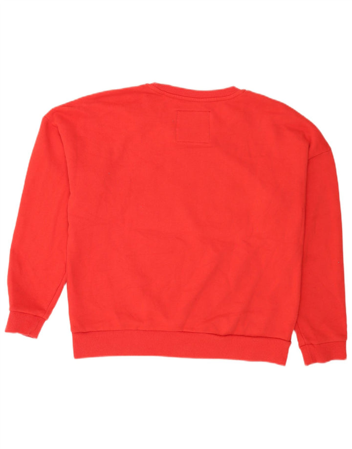 Damski sweter oversize Superdry Graphic UK 16, duży, czerwony, bawełniany