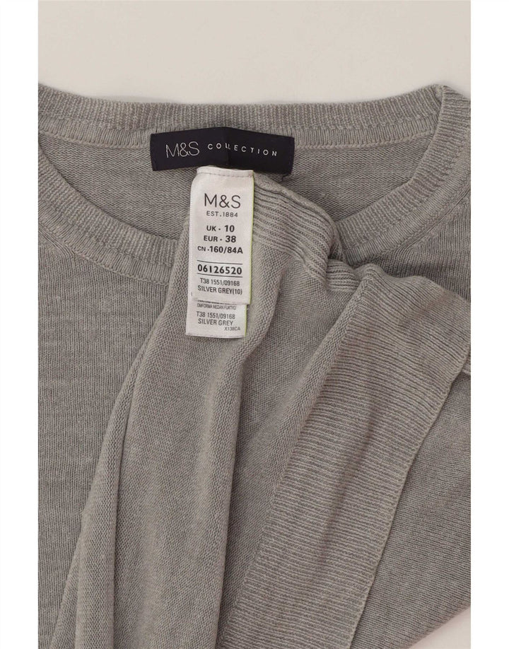 Marks & Spencer Damski sweter z okrągłym dekoltem, UK 10, mały, szary