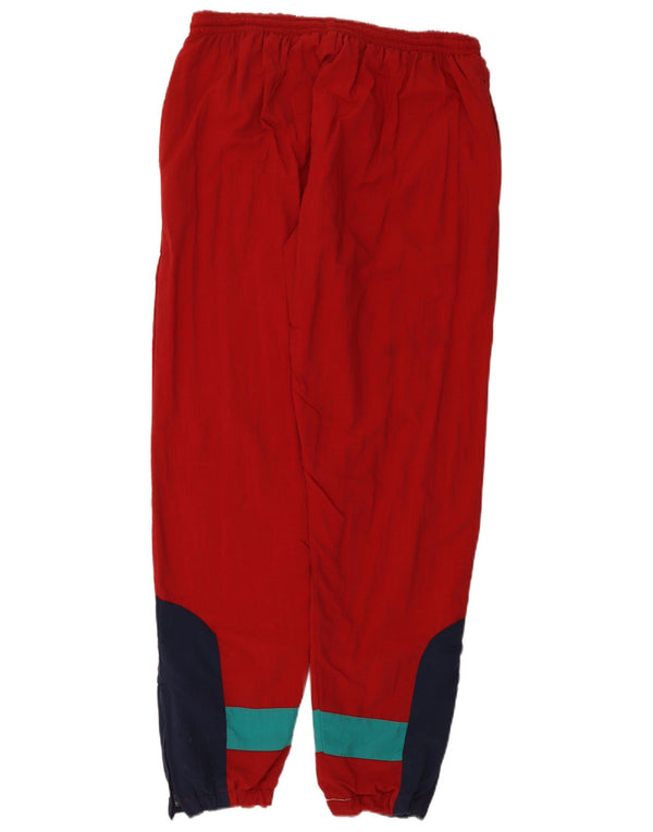 Damska kurtka parka w stylu vintage UK 14, duża, czerwona, z blokami kolorów