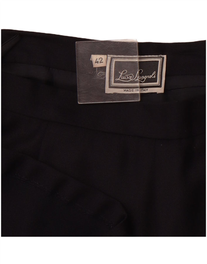 LUISA SPAGNOLI Damska rozkloszowana spódnica z wysokim stanem IT 42 Medium W26 Granatowa