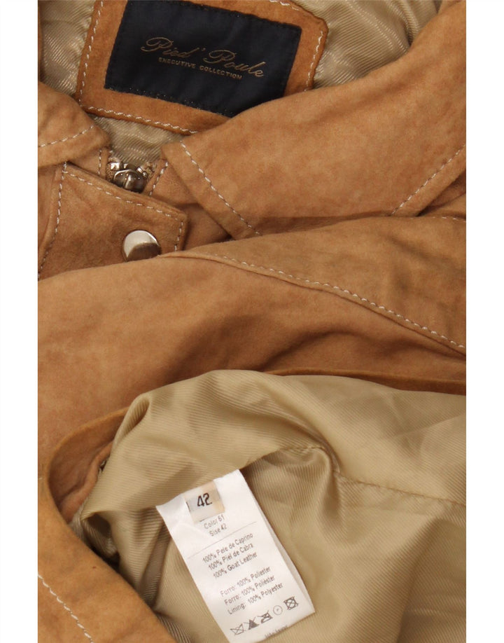 Vintage damska marynarka wojskowa z krótkim rękawem IT 42 średni brąz