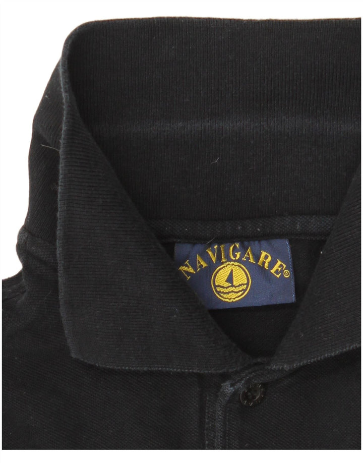 Męska koszulka polo NAVIGARE, średnia czarna, bawełniana