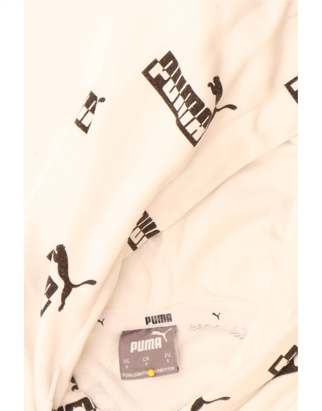Męski sweter z kapturem Puma z grafiką, mały, biały, bawełniany