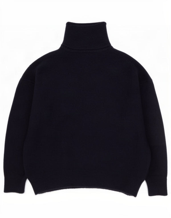 Damski sweter oversize z golfem Zara UK 10, mały, granatowy