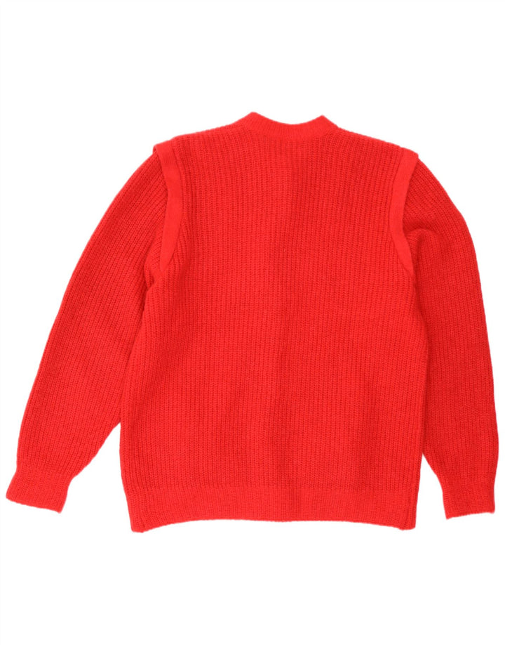 Sweter damski w stylu vintage, rozpinany UK 16, duży czerwony