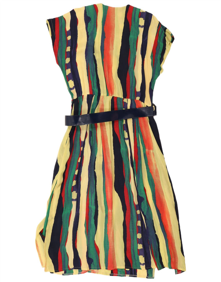 Damska Sukienka Koszulowa z Krótkim Rękawem Puszta IT 44 Średnie Wielokolorowe Paski