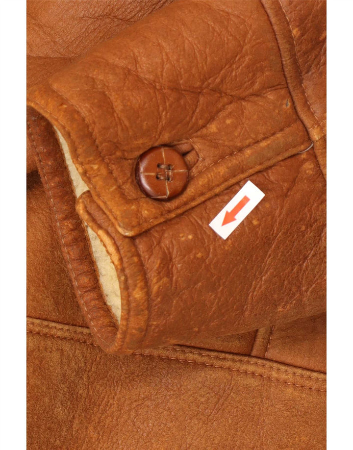 Vintage męska kurtka Shearling UK 42 XL Brązowa kurtka Shearling