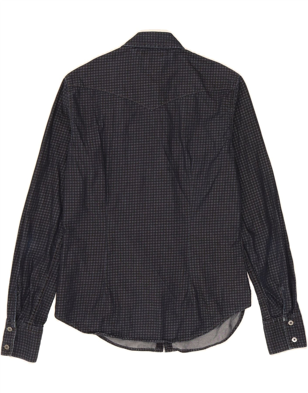 TOMMY HILFIGER Womens Shirt US 6 Medium Navy Blue Houndstooth Cotton Vintage Tommy Hilfiger and Second-Hand Tommy Hilfiger from Messina Hembry 
