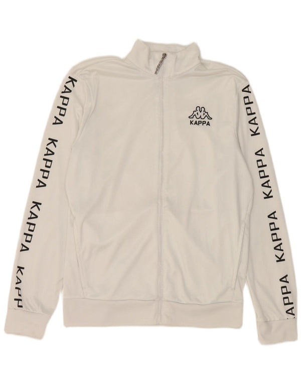 Kappa Mens Graphic Tracksuit Top Jacket Large White Polyester