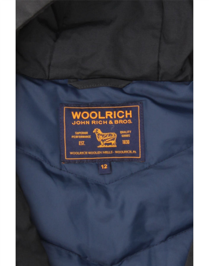 WOOLRICH Boys Hooded Padded Jacket 11-12 Years Navy Blue Vintage Woolrich and Second-Hand Woolrich from Messina Hembry 