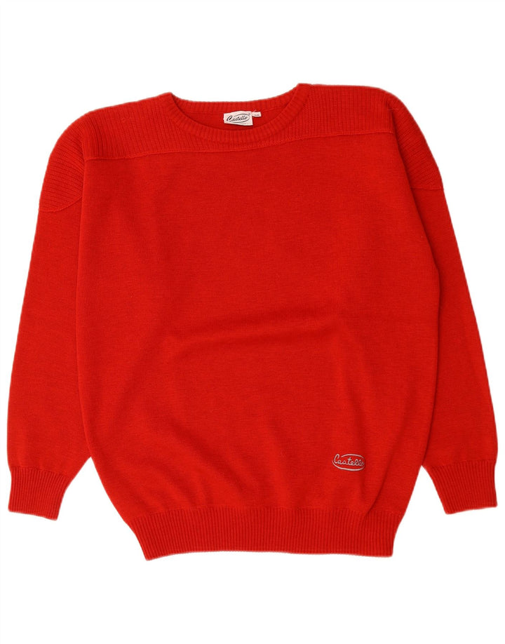 Damski sweter z okrągłym dekoltem Castello IT 54 2XL Czerwony poliakryl