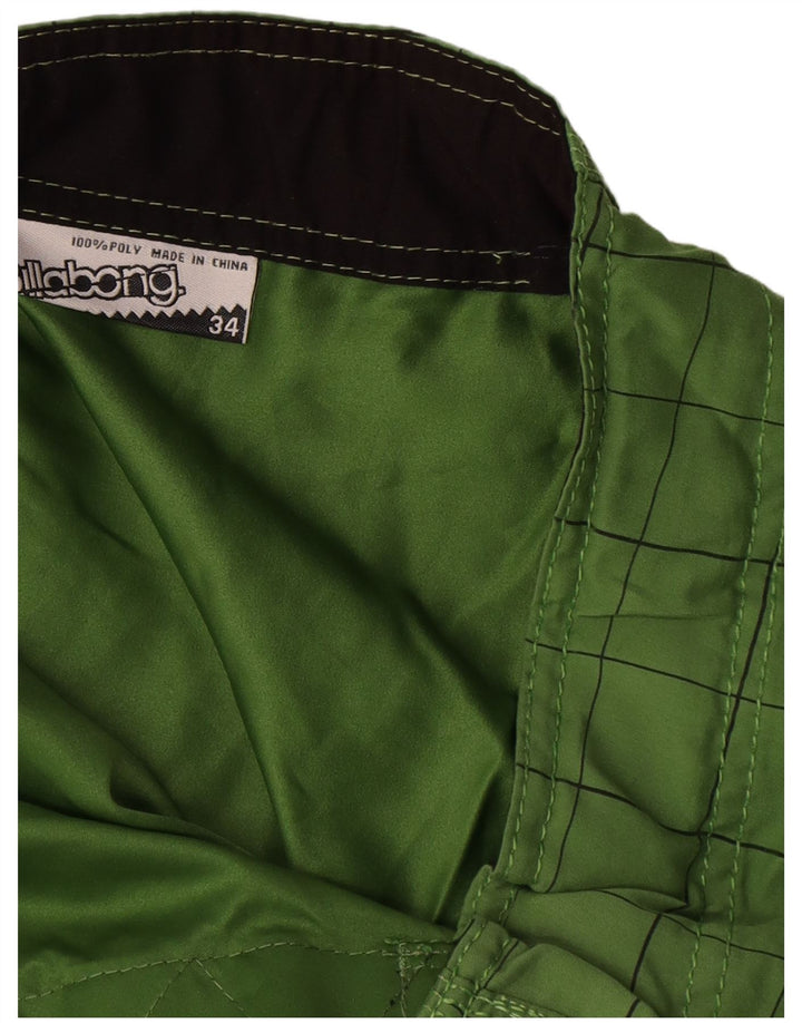 Męskie spodenki kąpielowe Billabong z grafiką, duże, zielone, poliestrowe w kratę