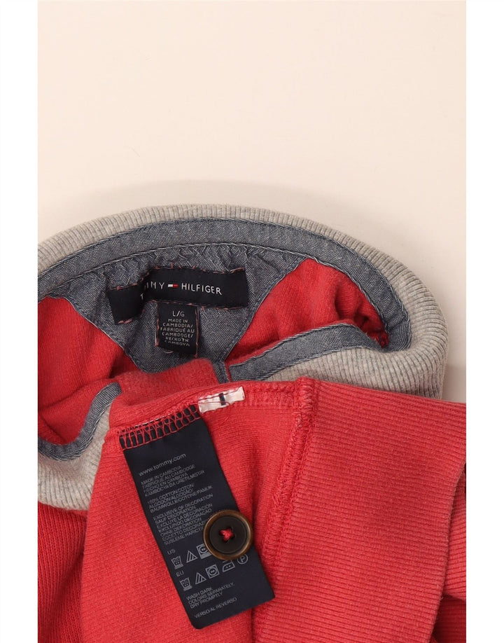 Męska bluza zapinana na guziki Tommy Hilfiger, duża czerwona bawełna