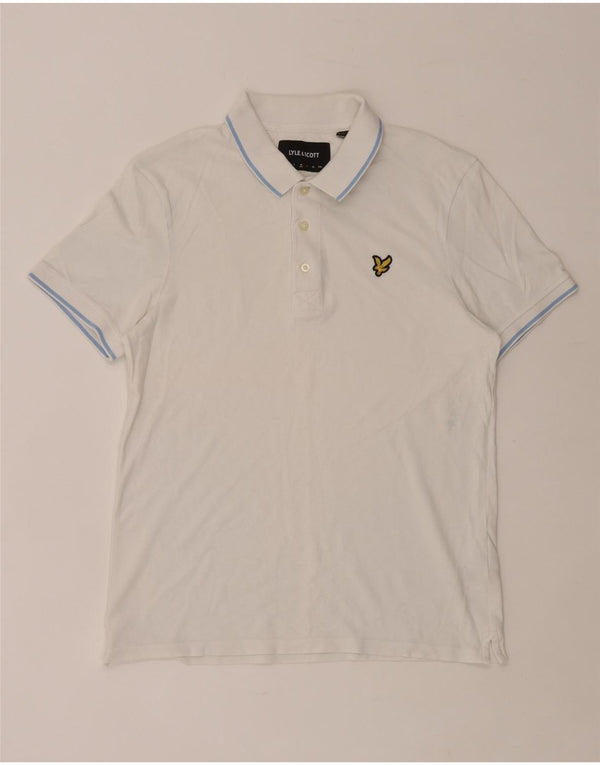 Męska koszulka polo Lyle & Scott, średnia biała bawełna