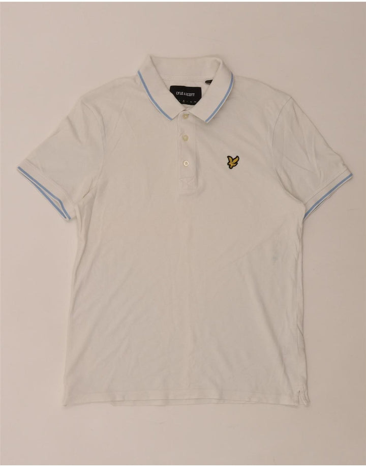 Męska koszulka polo Lyle & Scott, średnia biała bawełna