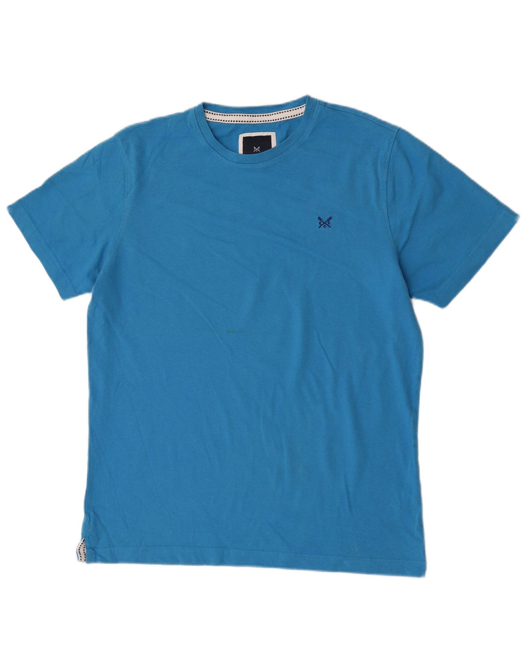 Crew Clothing Męski T-shirt Top, duży, niebieski, bawełniany